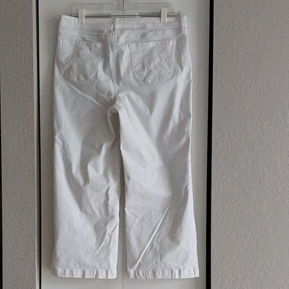 NYDJ LiftXTuck Technology White Wide-Leg Ankle Denim Jeans -Women's Size 14 - Picture 3 of 14